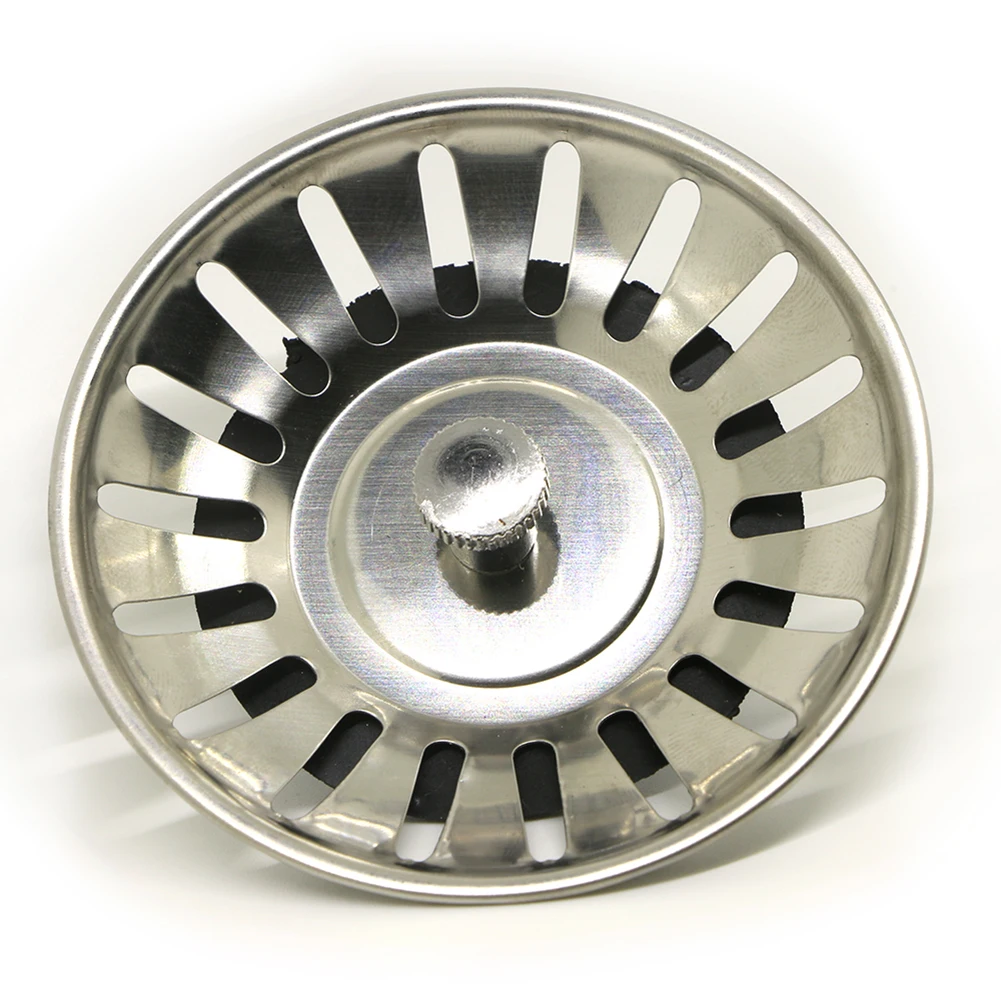 

Stainless Steel Home Kitchen Sink Drain Stopper Basket Strainer Waste Plug 78mm