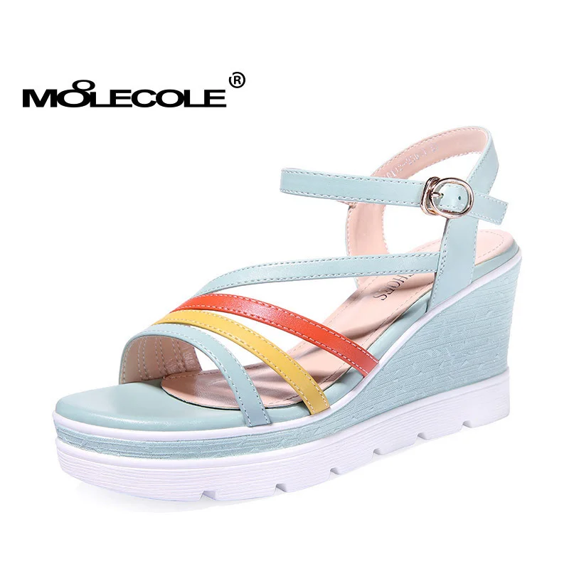 MOOLECOLE Women's Summer Popular Buckle Strap Sandals Students Shoes Heel Height 8.3CM Size EUR35-39 Model 70112 | Обувь