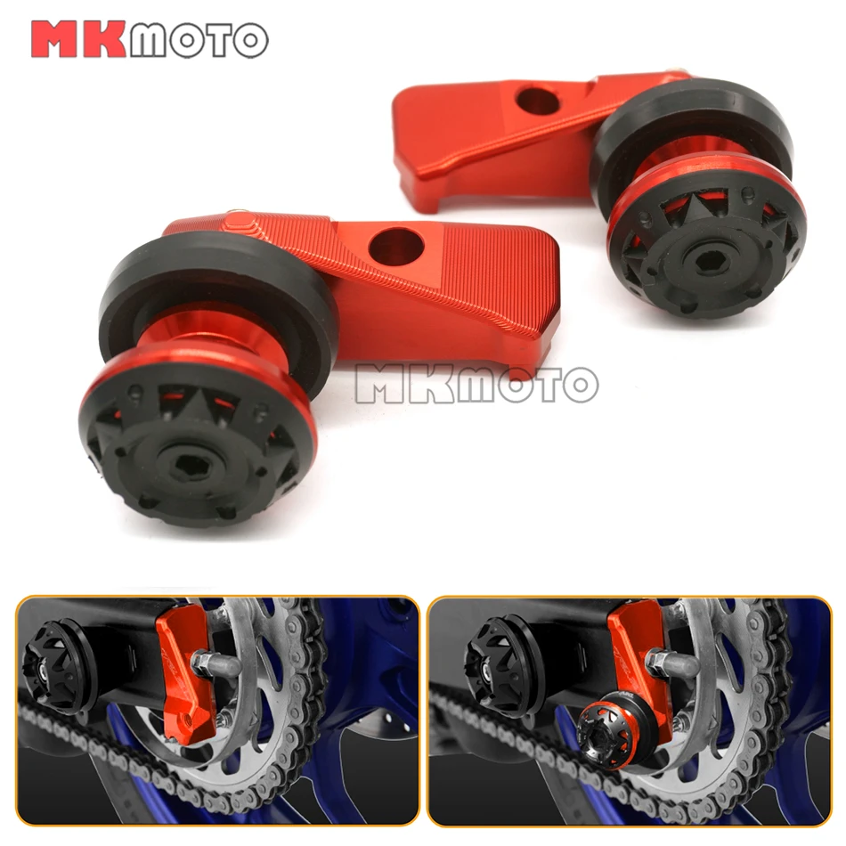 

New Motorcycle Alloy CNC Rear Axle Spindle Chain Adjuster Blocks Fit For Yamaha MT03 MT25 YZF R3 2015 2016 with Spool Sliders