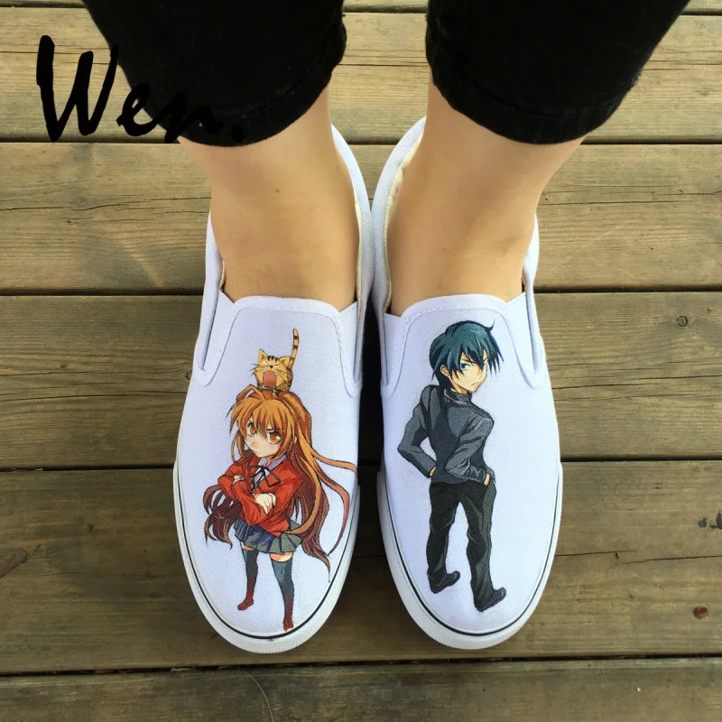 Женские и мужские холщовые кроссовки Wen дизайн с ручной росписью обуви Custom Anime Tiger