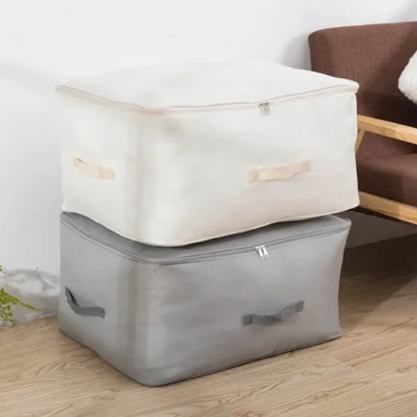 

Plus Size Oxford Wardrobe Organizer For Home Square Gray Beige Closet Organizer Folding Organizer Bag For Quilt Sundries Shoe