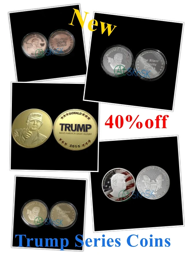 Американская 45 я президент Дональд Трамп Серебряная монета серебряная/красная
