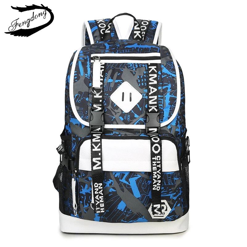 Fengdong новый корейский двойной плечи мужчины Колледж студентов Оксфорд Сумки