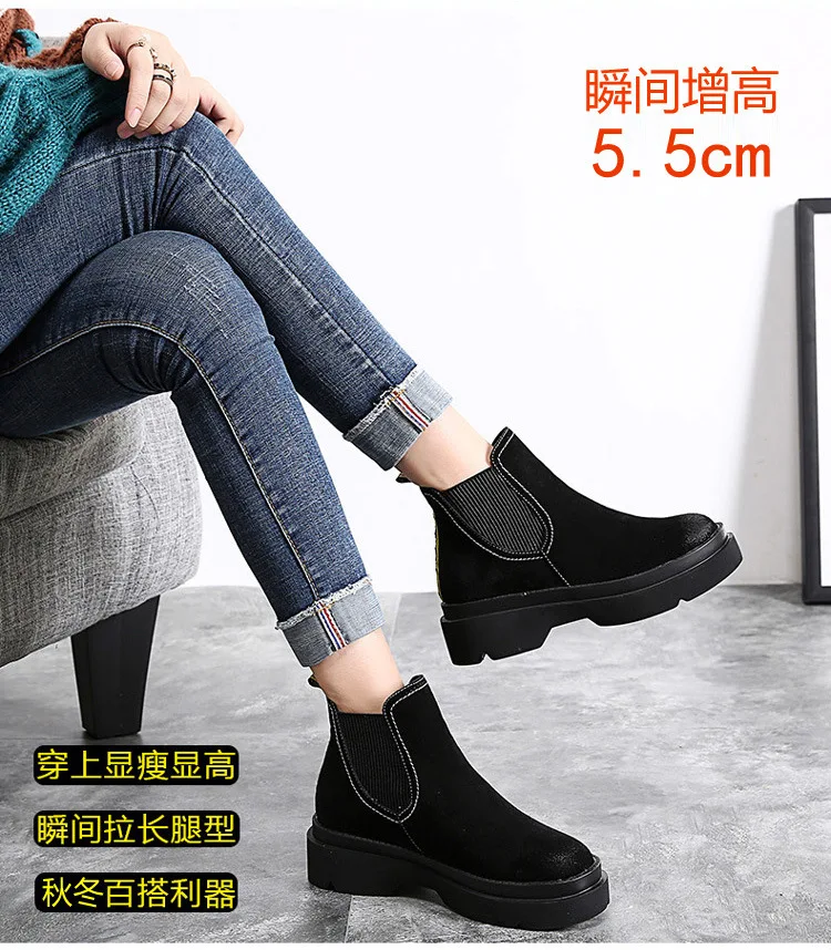 SWYIVY chaussures femme; кожаные ботинки; женские бархатные зимние ботинки; Новинка года; осенние модные ботильоны; женские ботинки без застежки