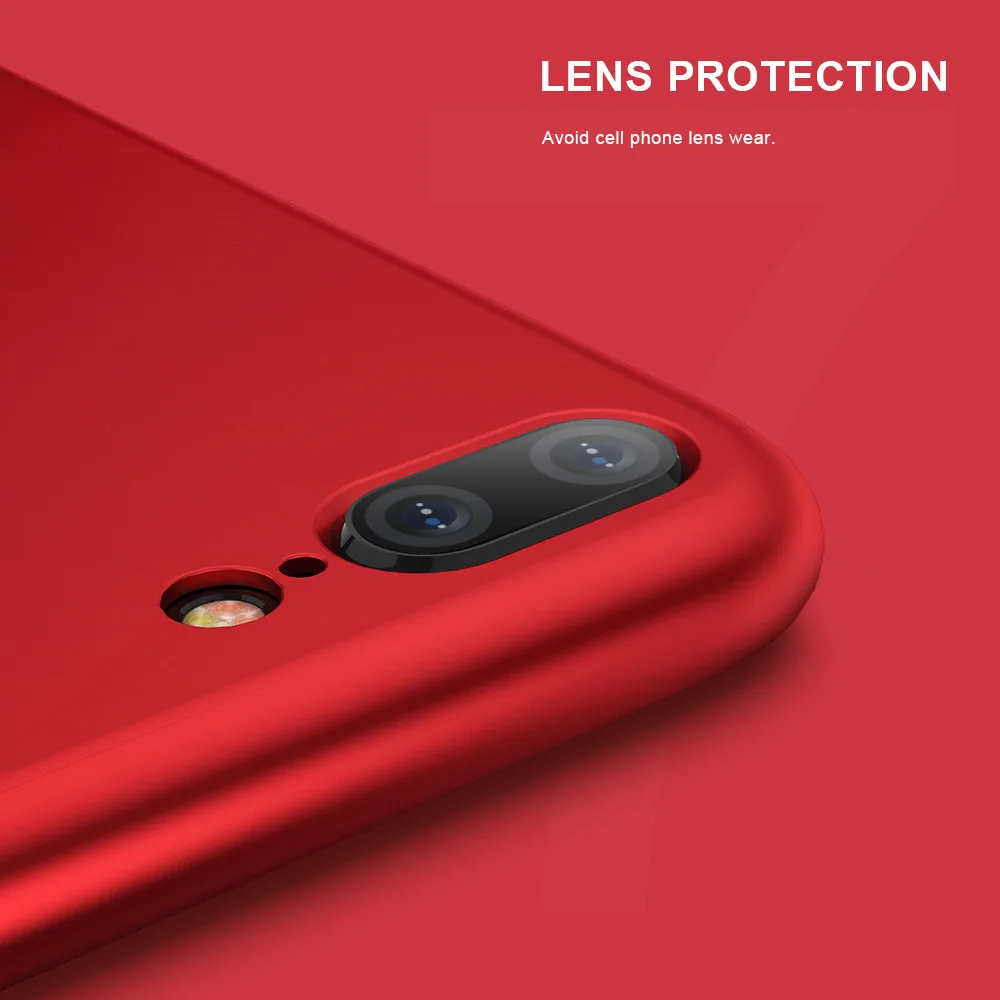 KISSCASE Luxury Matte Cases For iPhone 8 8Plus X 6 6s 7 Plus 5 5s SE Case Red Fundas Ultra Thin Soft Touch Back Cover |