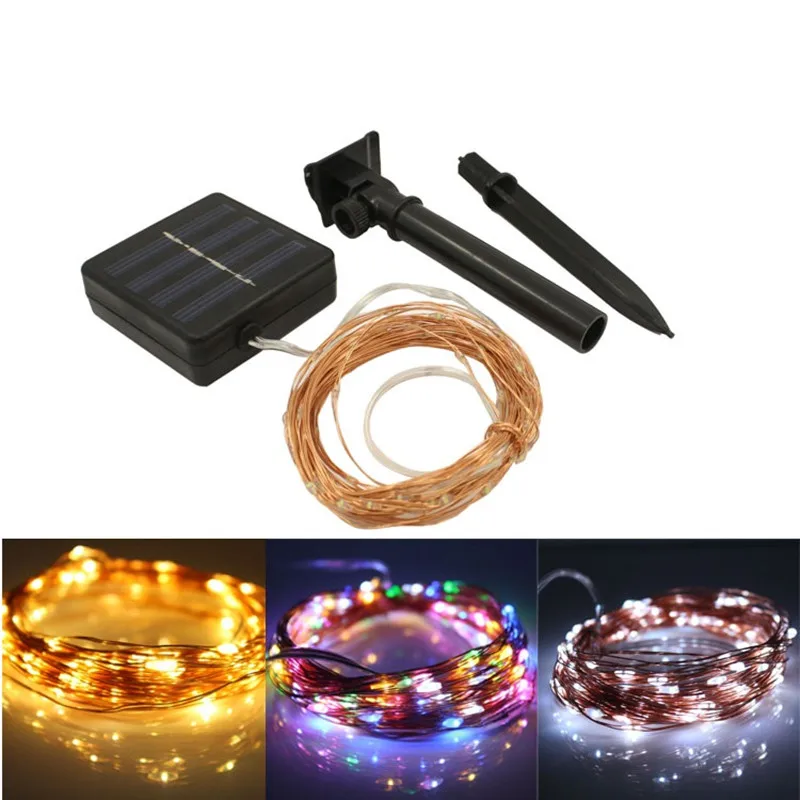 Solar LED Lawn Lamp waterproof 12M 22M Fairy Indoor/Outdoor String lights For Holiday Ambiance Landscape lighting Decorative | Лампы и