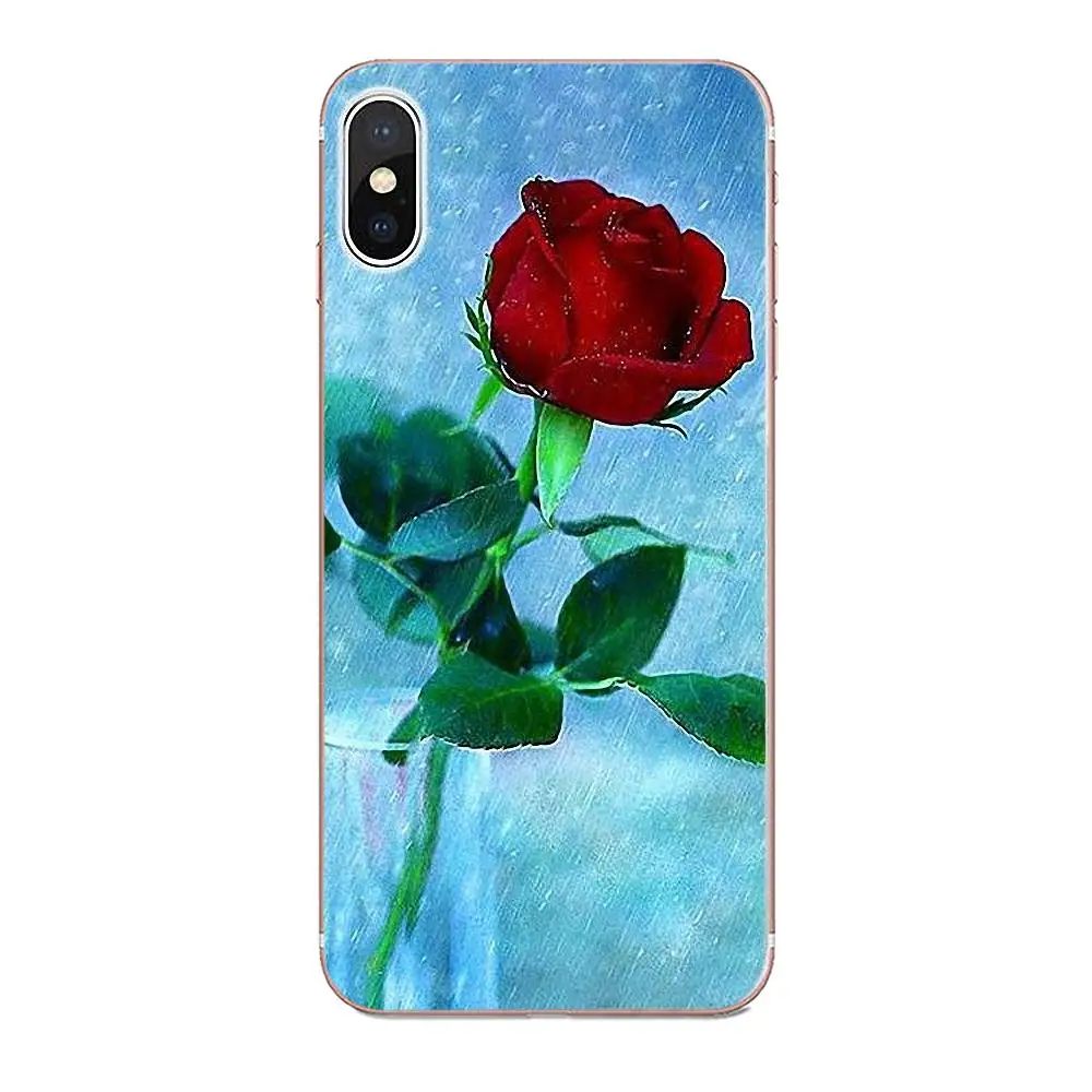 Красивые садовые красные розы цветы для Galaxy A3 A5 A7 On5 On7 2015 2016 2017 Grand Alpha G850 Core2 Prime S2