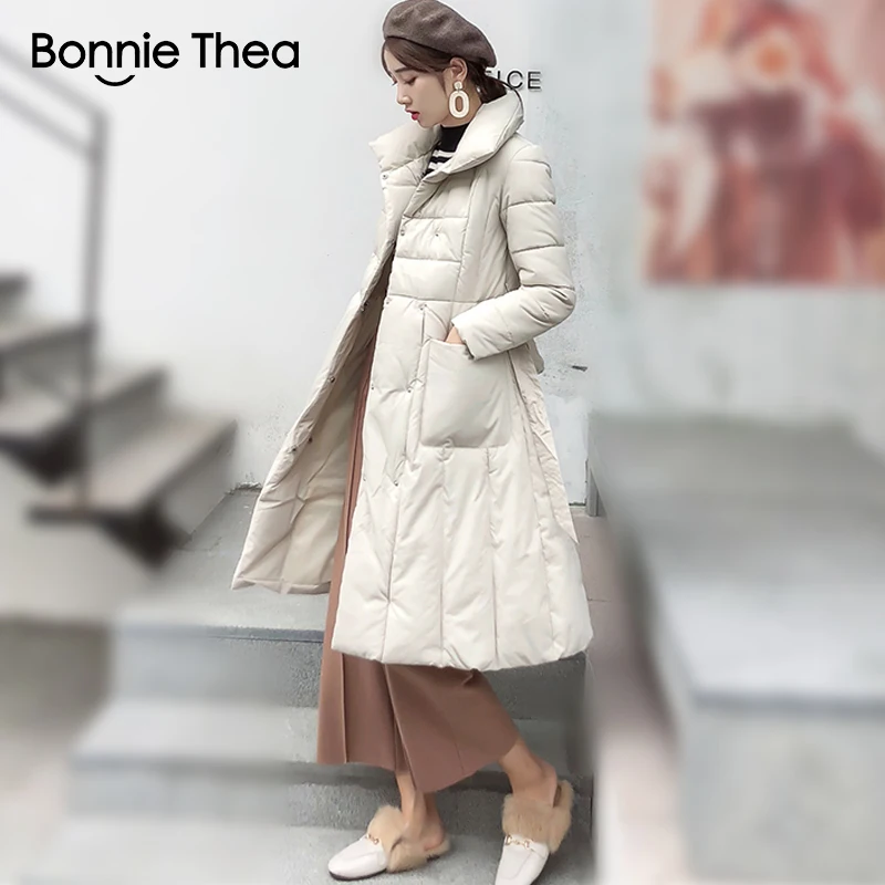 Bonnie Thea winter X-Long Parkas jacket coat women warm Casual Skirt long Female Womens Outwear 2018 | Женская одежда