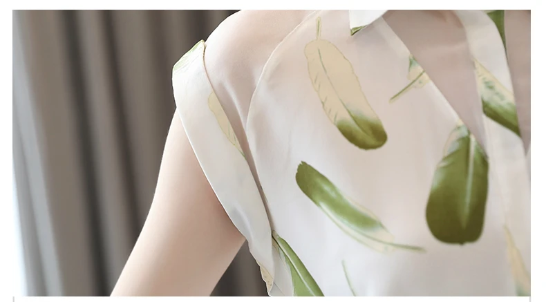 

Women Summer Blouses Blusas Mujer De Moda 2021 Short Sleeve Print Chiffon Blouse Women Shirts Womens Tops and Blouses 3914 50