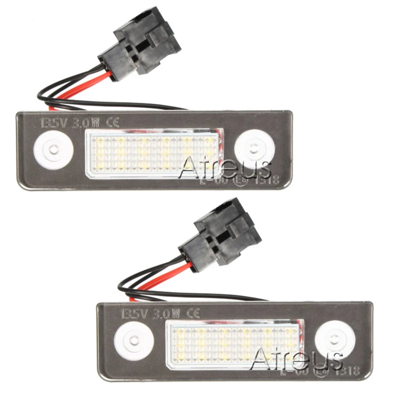 Atreus 2X Автомобильный светодиодный Подсветка регистрационного номера для VW Skoda