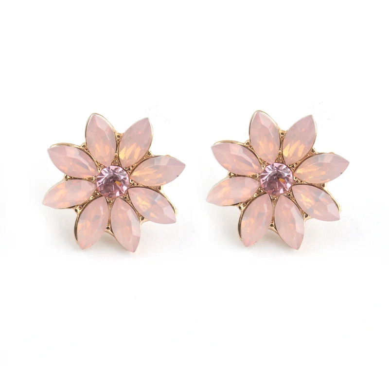 Resin pink NeeFu WoFu сладкие серьги бренд кристалл серьги цветок ювелирные изделия серьги большие длинные Brinco уха Oorbellen Рождественский подарок - Окраска металла: Resin pink
