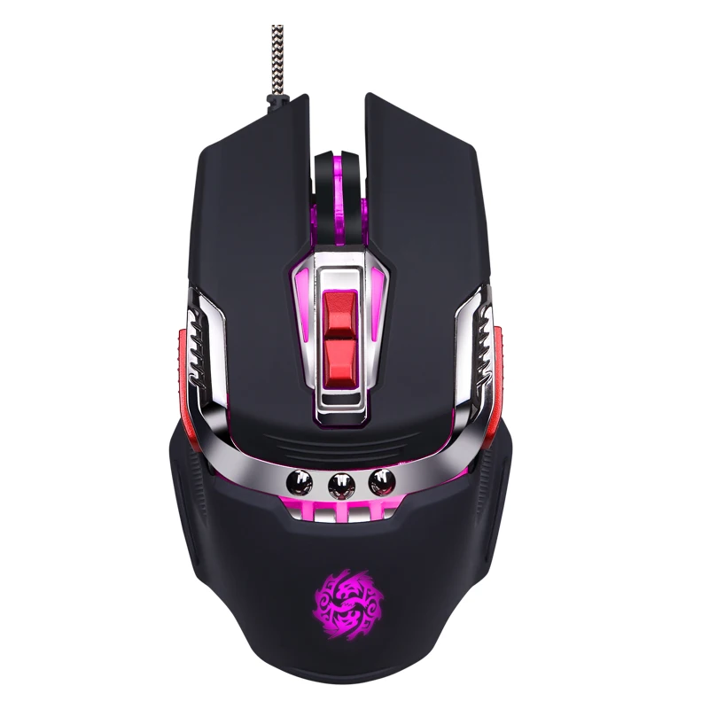 Проводная мышь USB gamer LED оптическая logitech 4800 Точек на дюйм регулируемый mause 7 кнопок