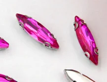 fuchsia 15x4 мм Navette пришить D коготь стразы смешанные цвета маркиза стекло, кристалл, камень конский глаз пришить Камень для платья аксессуары - Цвет: fuchsia