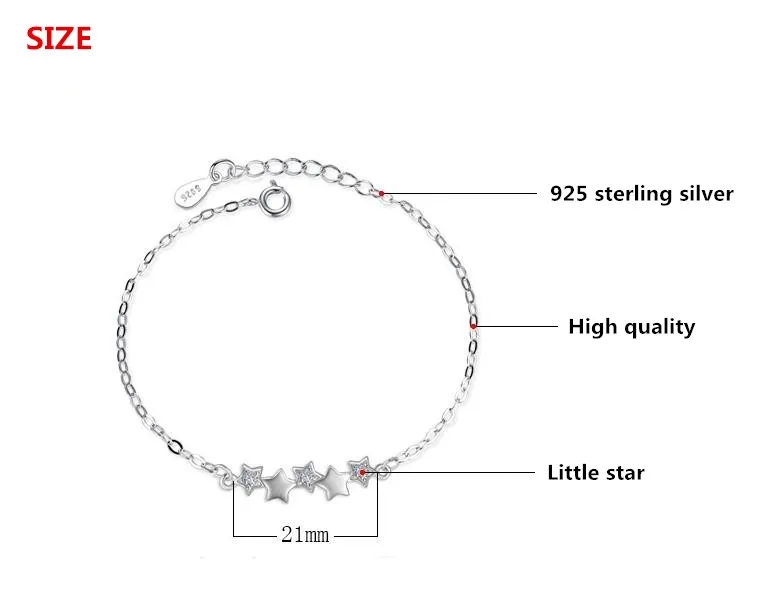 Женский браслет из серебра 100% пробы с блестящими кристаллами | Украшения и