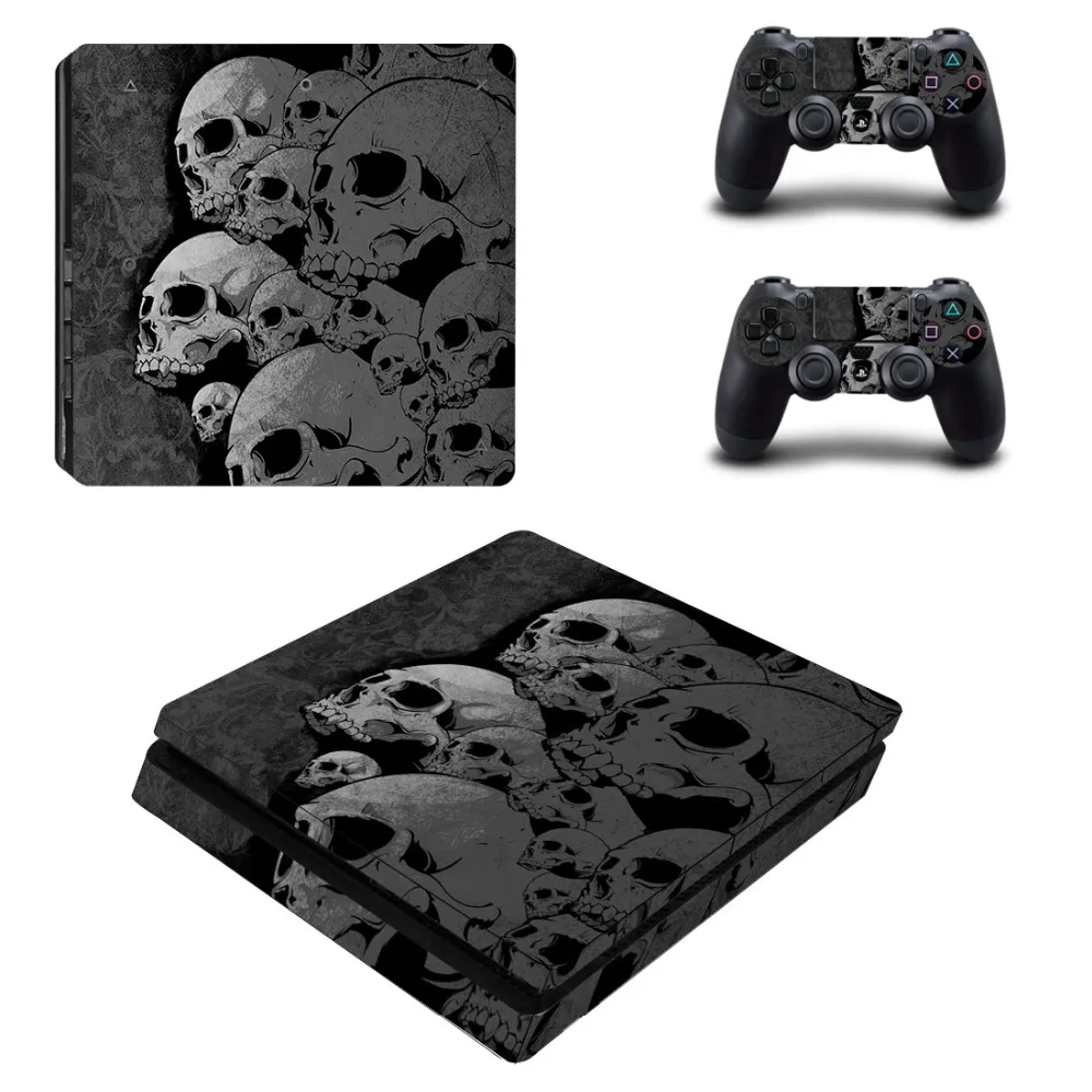 Серый Цвет черепа PS4 тонкий переводная картинка для Sony PlayStation 4 консоли и