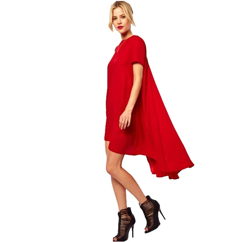 Шт. 1 шт. повседневное Женская пляжная туника черный короткий рукав платье