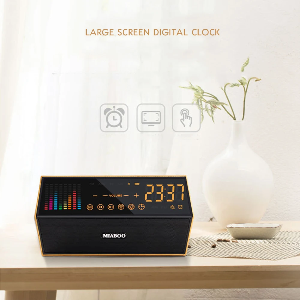 M 18F Smart Винтаж Touch Bluetooth Динамик часы и красочные Музыка спектр светодиодный