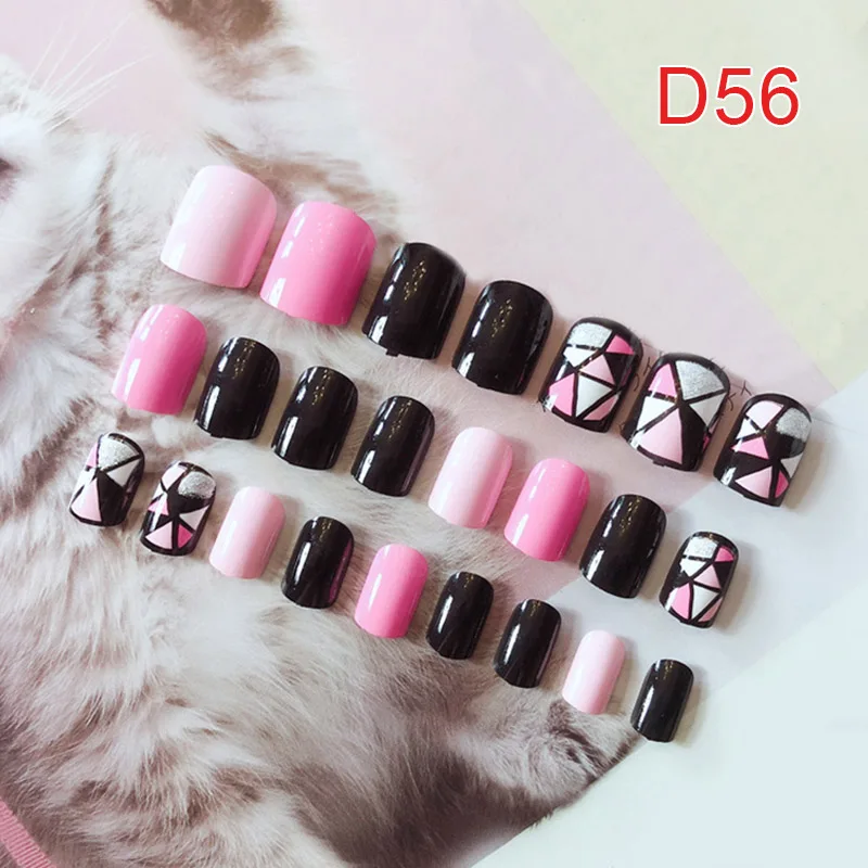 24 шт. женские накладные ногти Советы DIY геометрический узор декоративные