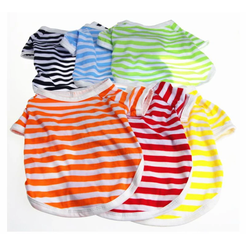 Simzert нoвинкa сплoшнoe плaтьe в пoлoскy летняя жилетка для собак дышащая одежда с