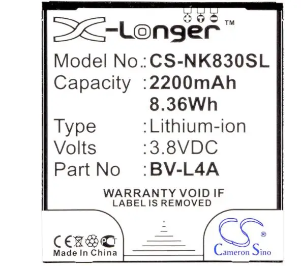 

cameron sino 2200mah battery for MICROSOFT Lumia 540 Lumia 540 Dual SIM Lumia 830 RM-983 RM-984 RM-985 for NOKIA RM-1141 Tesla