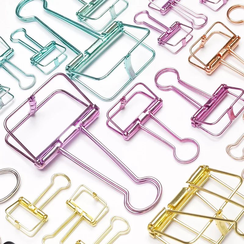 

10pcs/lot Cute Metal Binder Clips Clips Small Craft Photo Pegs office bookmarks Kawaii Stationery Size 3.2*5.6cm