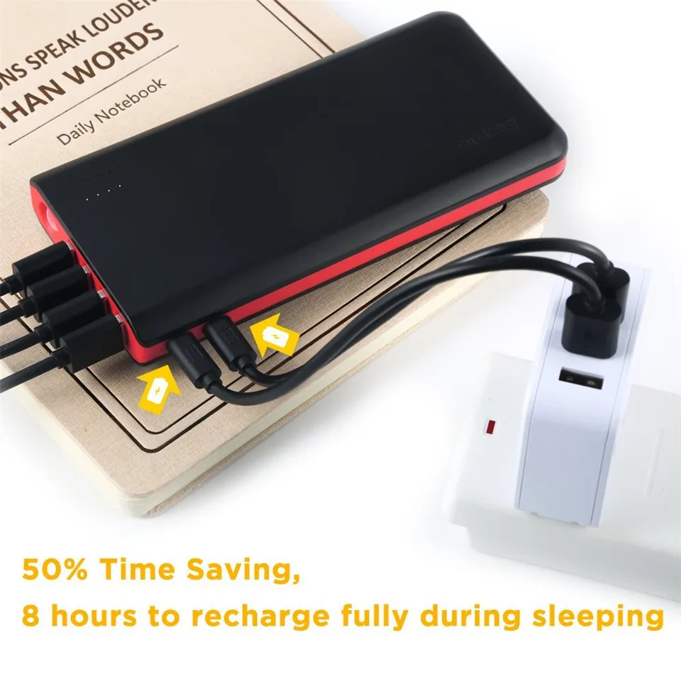 Внешний аккумулятор с 4 USB портами 20000 мАч|powerbank universal|20000mah powerbankflashlight powerbank |