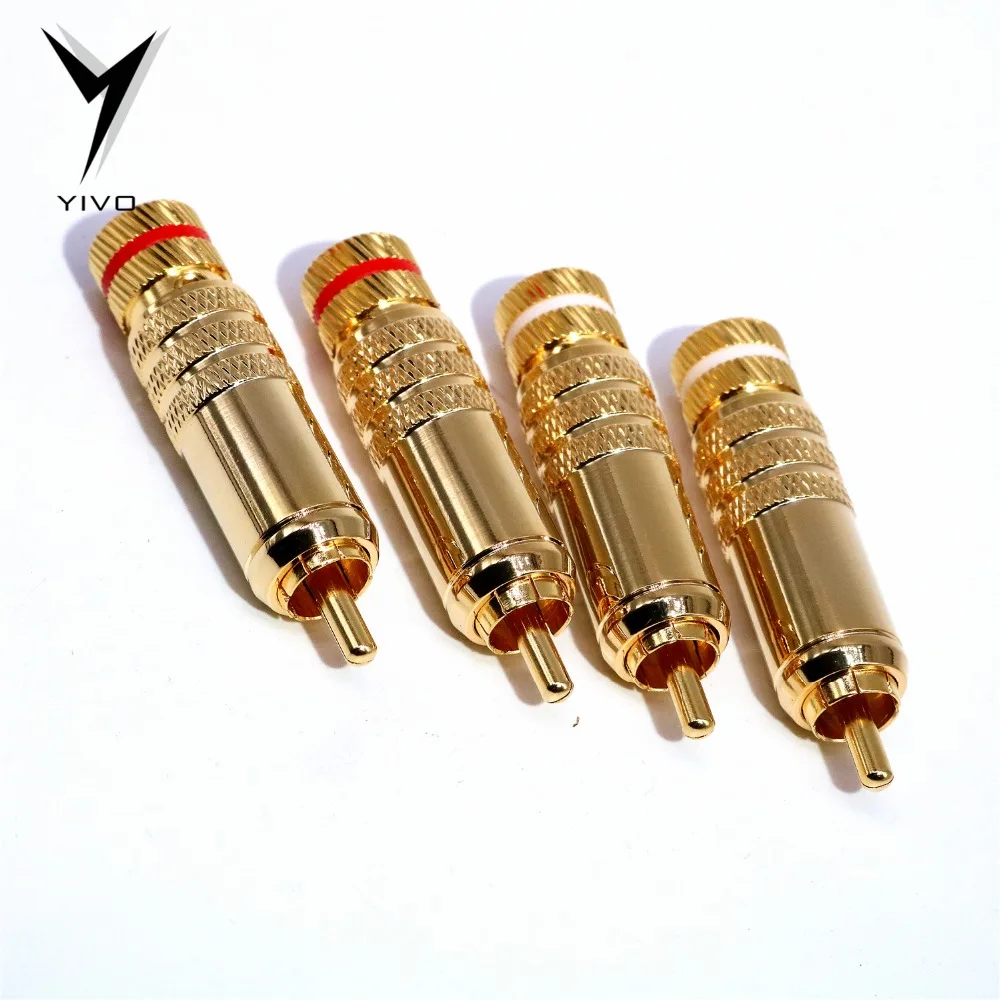 8 шт. YIVO Hi end высокого качества Hifi DIY 9 мм позолоченный латунь 62% медь штекер RCA
