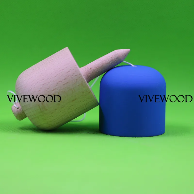 Таблетка Kendama изготовленная из натурального бука синяя каучуковая таблетка для