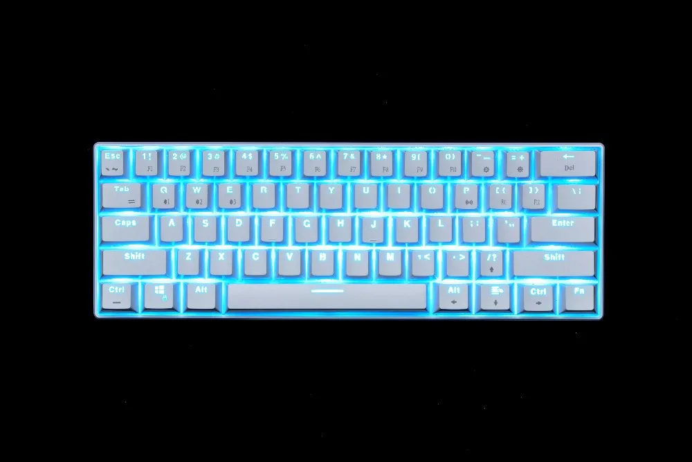 RK61 Беспроводной Bluetooth Механическая игровая Портативный 60% Клавиатуры 61 клавиш rgb-пульт одной светодиодной подсветкой Подсветка, темно-синий, коричневый, красный переключатель