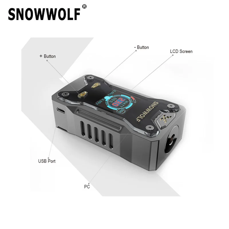 Новый Elektronik пикантная закуска Sigara Origina Snowwolf Xfeng поле Mod 230 Вт TC Vape мод 510 нить для