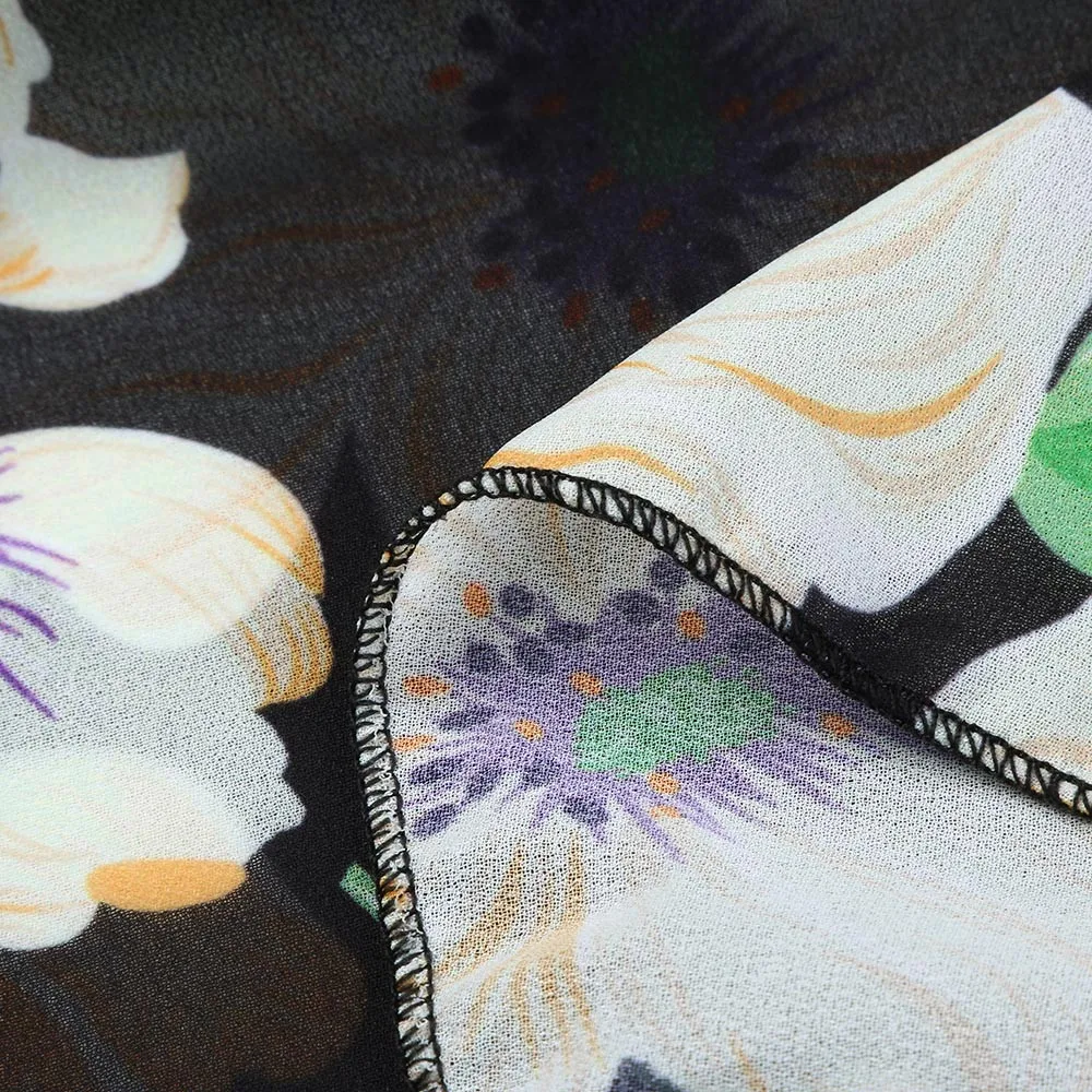 Платья с цветочным рисунком женское шифоновое платье v образным вырезом и