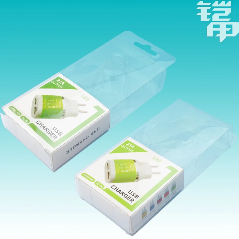 Ясно пустой ПВХ пластиковые коробки для Автомобильное зарядное устройство чехол