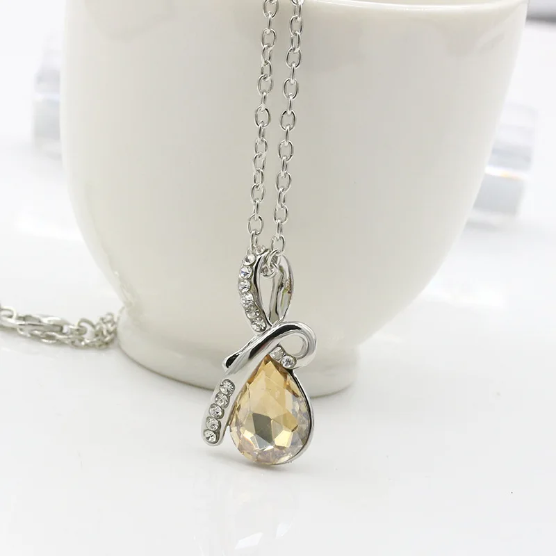 

Женское колье с кристаллами, серебряное ожерелье с цирконом, очаровательное колье-чокер до ключиц