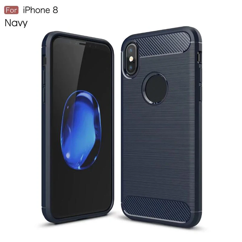 Инновация для iphone 8 чехол из углеродного волокна Текстура дизайн прочный ТПУ iphone8