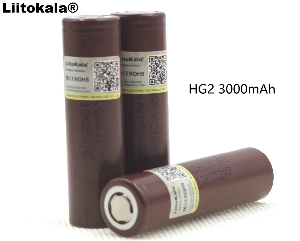 

Liitokala 100% New HG2 18650 3000mAh Rechargeable battery 18650HG2 3.6V discharge 20A Max 35A Power batteries