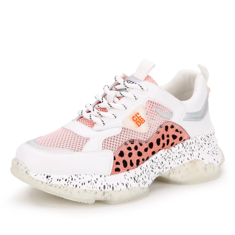 Женские кроссовки на платформе FEDONAS черные из натуральной кожи шнурках