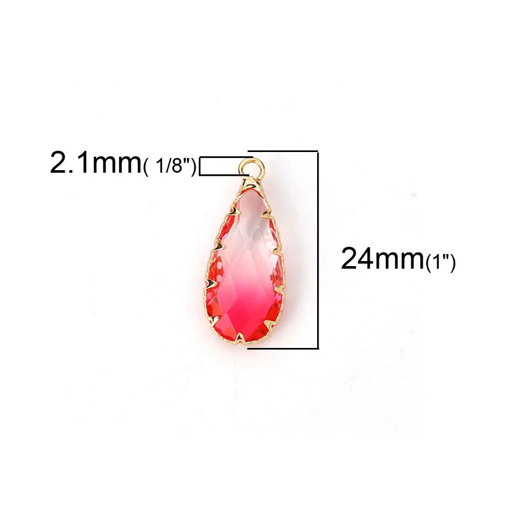 DoreenBeads подвески из меди и стекла золотые красные зеленые красочные граненые