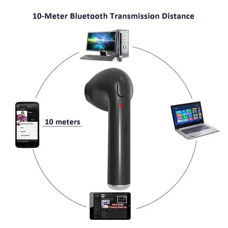 I7s Bluetooth наушники беспроводные спортивные bluetooth гарнитура с микрофоном для Apple IPhone