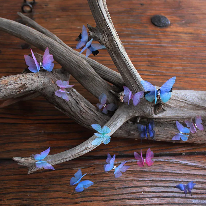 3D Шелковая бабочка сделай сам материалы для рукоделия одежда Декор аксессуары