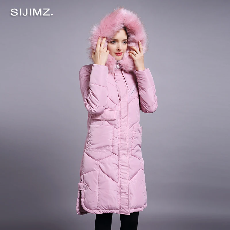 New High Quality Winter Jacket Women's 2019 Fur Collar Thick Warm Cotton Padded Parka For Women Coat Female | Женская одежда