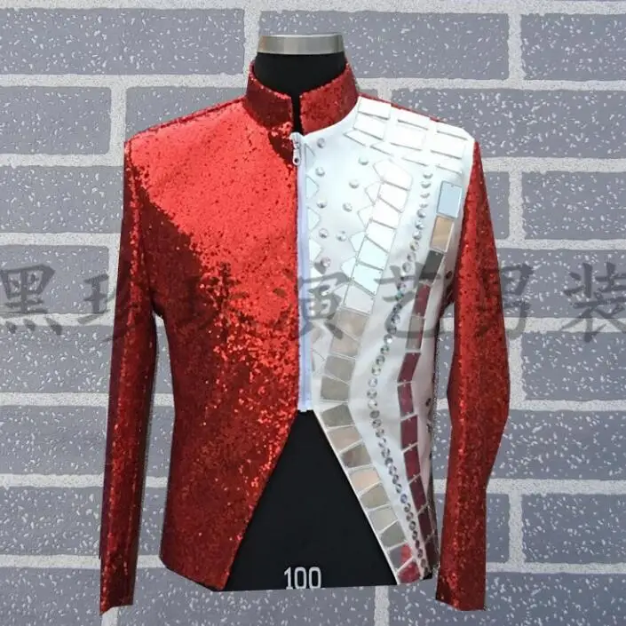 Серо-красные мужские костюмы сценические terno для певцов мужской блейзер с