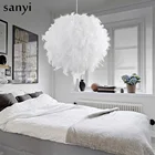 Современный подвесной светильник Романтический Сказочный Перо Droplight Спальня подвесной светильник Lamparas E27 110-240 В