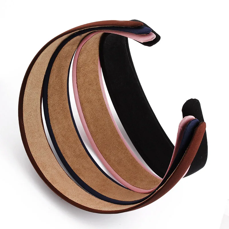 2017 Модные Простые ободки для девочек атласные широкие волос женские обручи