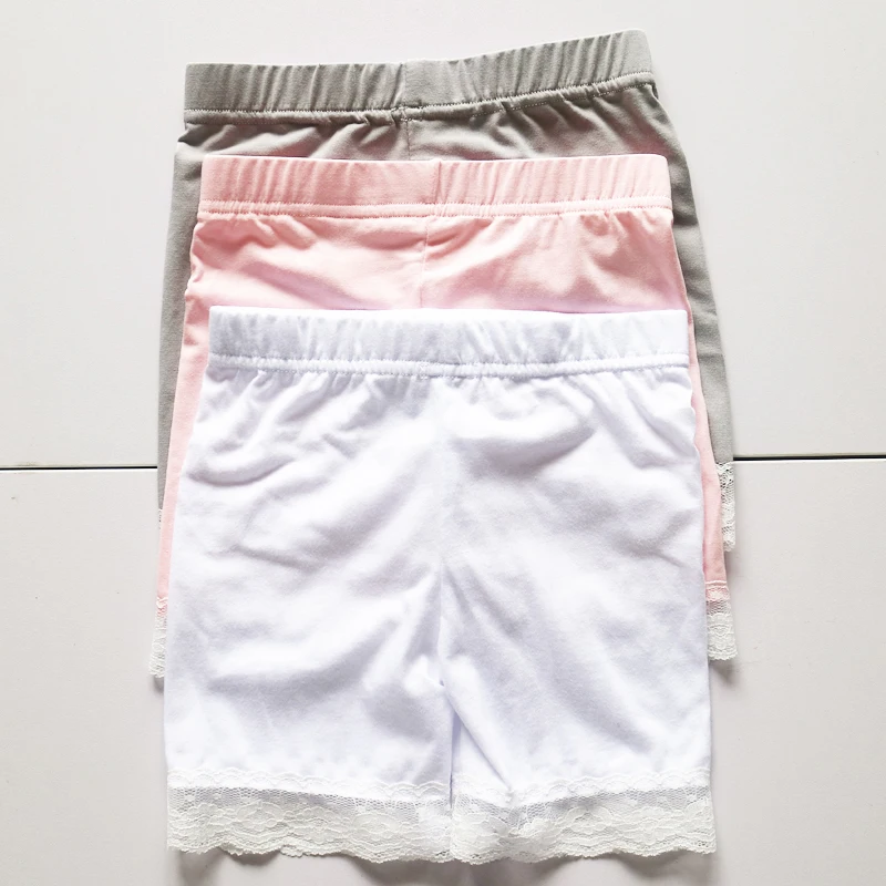 Розовый кружева капри девушка короткие обычная брюки шорты 95% хлопок 5% спандекс
