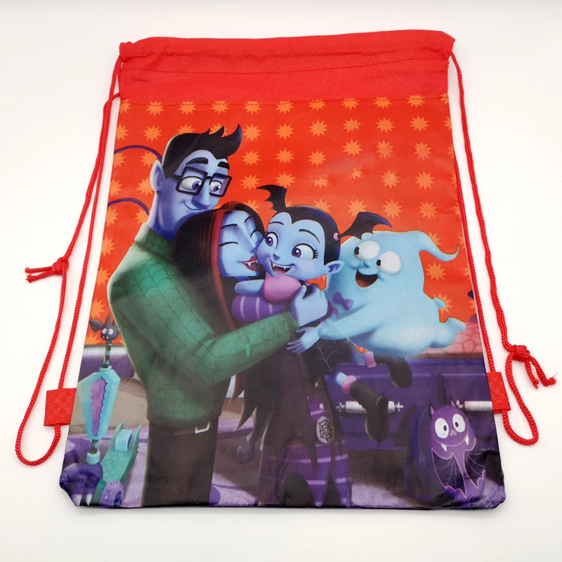 1 шт в лоте сувениры Vampirina тема нетканое полотно рюкзак Happy День рождения Mochila Baby
