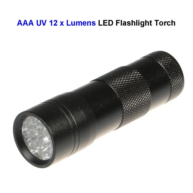 50 шт. Новый мини портативный УФ 12 светодиодный фонарик фиолетовый фонарик|aaa led
