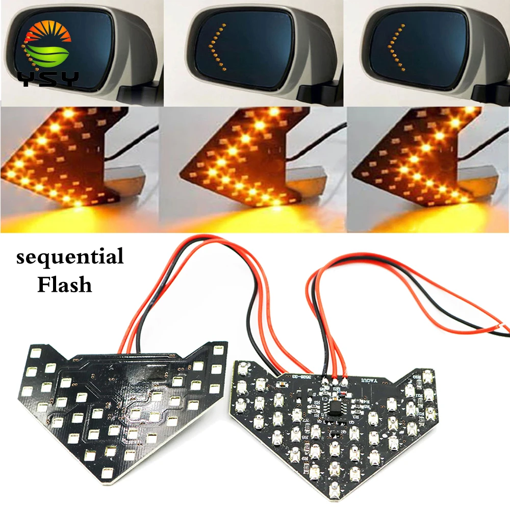 YSY 2шт 33 SMD СВЕТОДИОДНЫЙ Arrow Panels автомобильный указатель поворота бокового зеркала