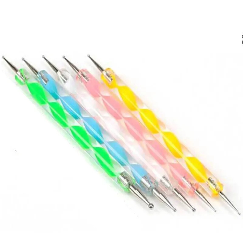 

5 Colors Dotting Marbleizing Painting Pen Tool Nail Two-Way Art Dot Dotting Tool Nail Care Set