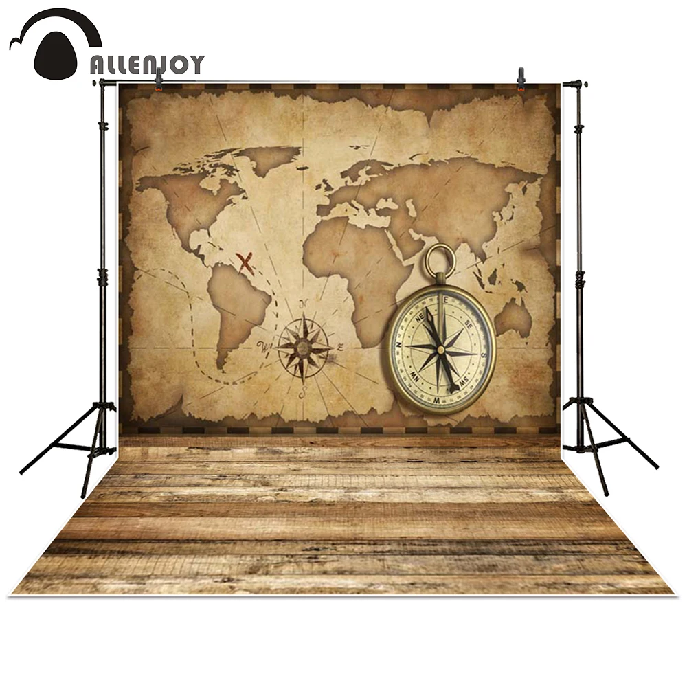 Фон для фотосъемки Allenjoy с изображением парусного путешествия компаса дерева