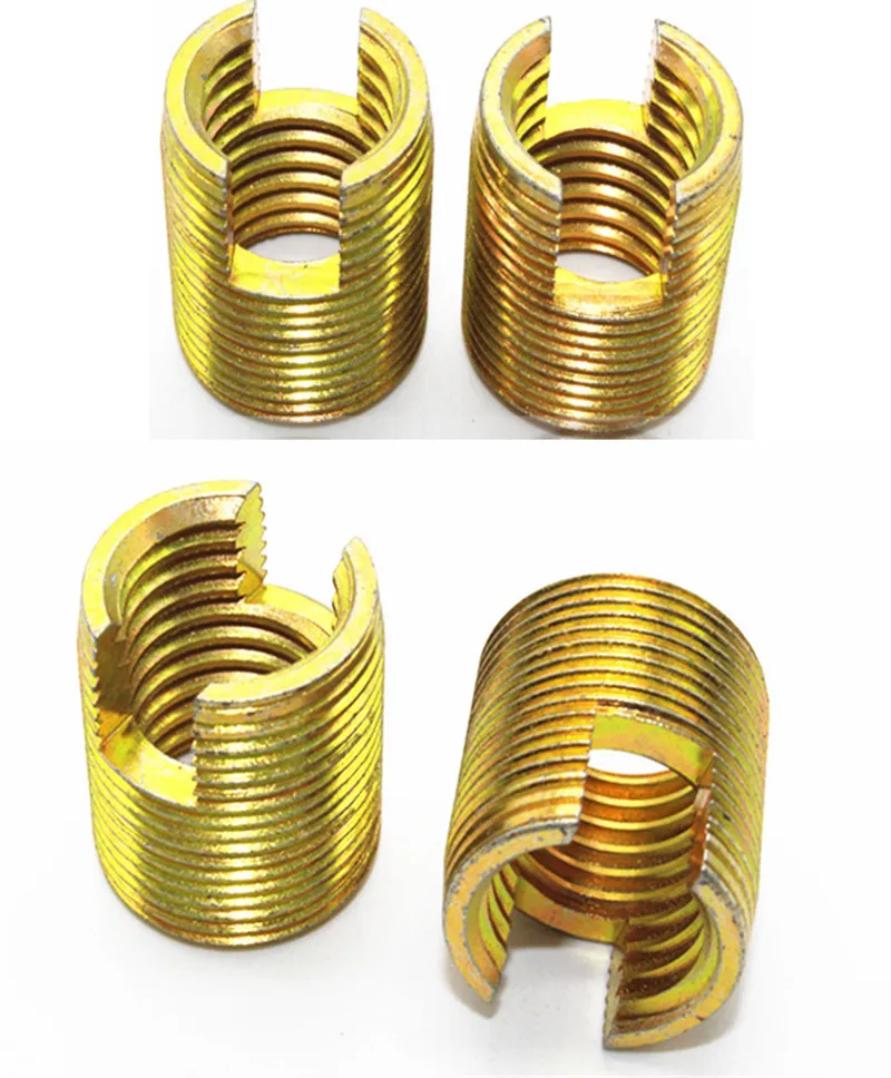 10 шт. ID(M12x1.25) x OD(M14x1.25) xL22mm саморезная втулка/углеродистая сталь 302 щелевой тип провода резьбы ремонтная вставка